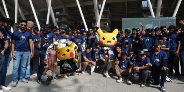 Pikachu and pokemon joins Gujarat Titans Pikachu and pokemon joins Gujarat Titans